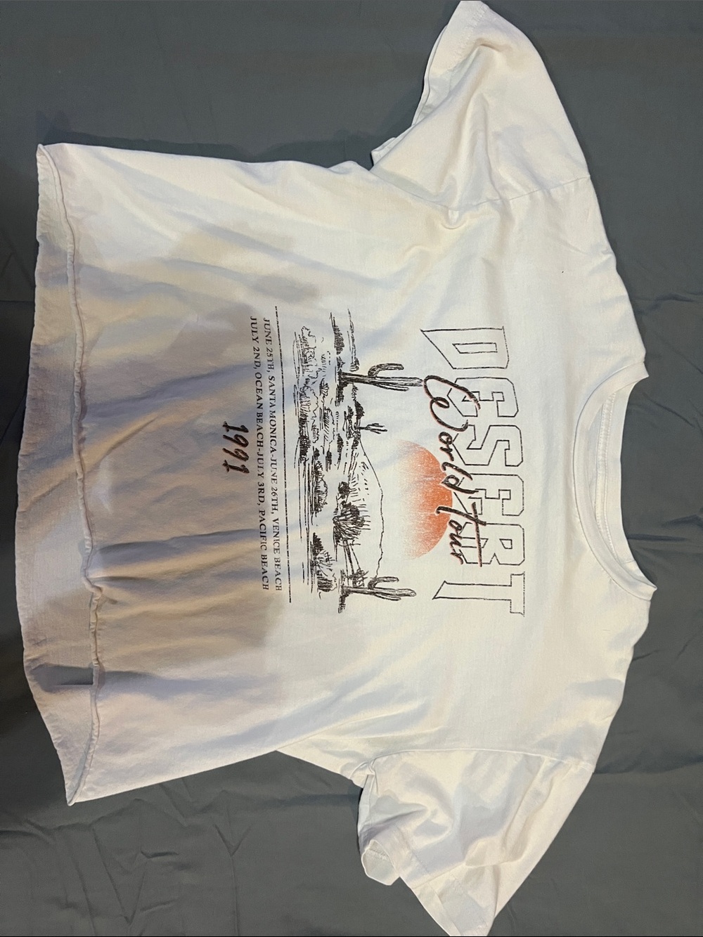 White Desert Graphic Tee with Sunset Accent